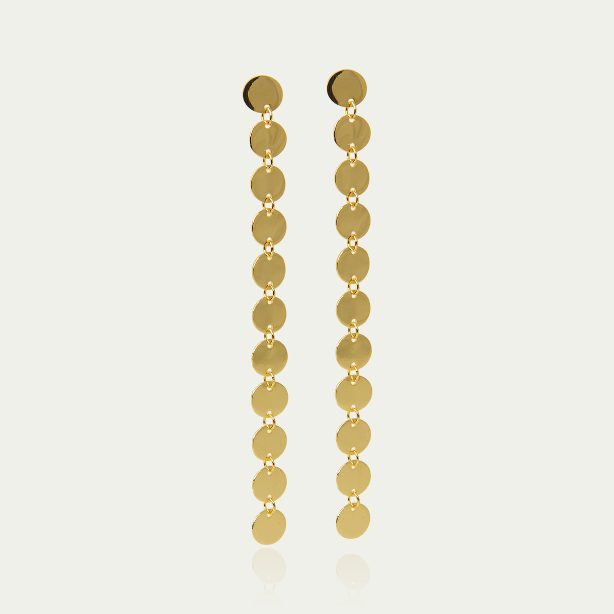Ohrhänger Mini Coin Line – 925 Sterling Silber 18K Gelbgold vergoldet | Sucre Fine Jewelry