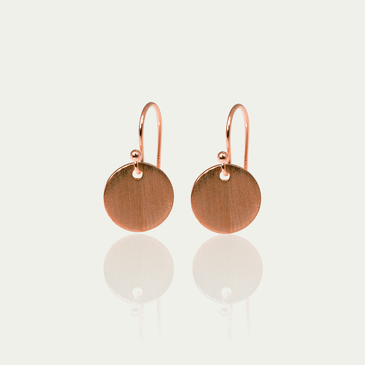 Ohrhänger Frosted Coin – 925 Sterling Silber 18K Roségold vergoldet | Sucre Fine Jewelry