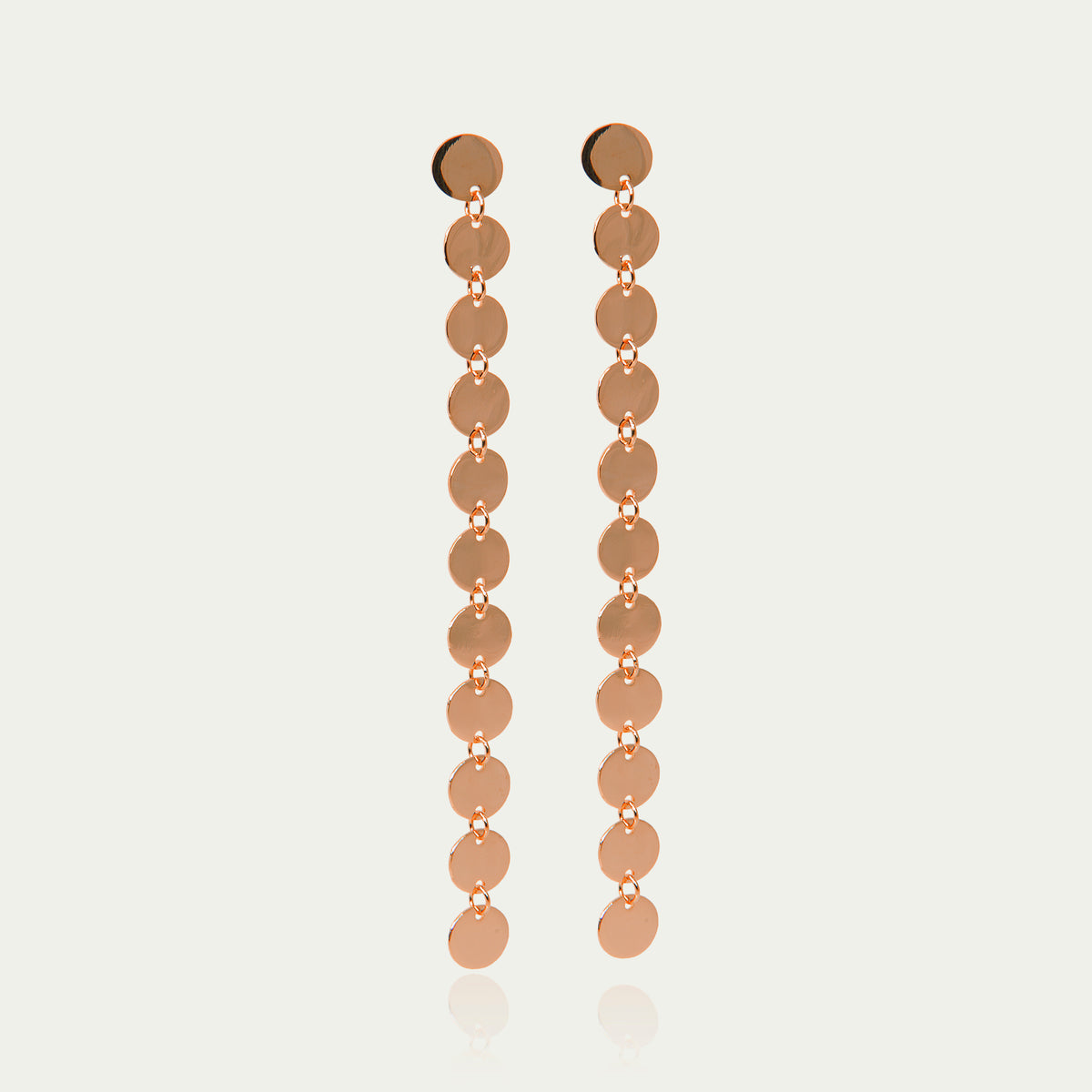 Ohrhänger Mini Coin Line – 925 Sterling Silber 18K Roségold vergoldet | Sucre Fine Jewelry