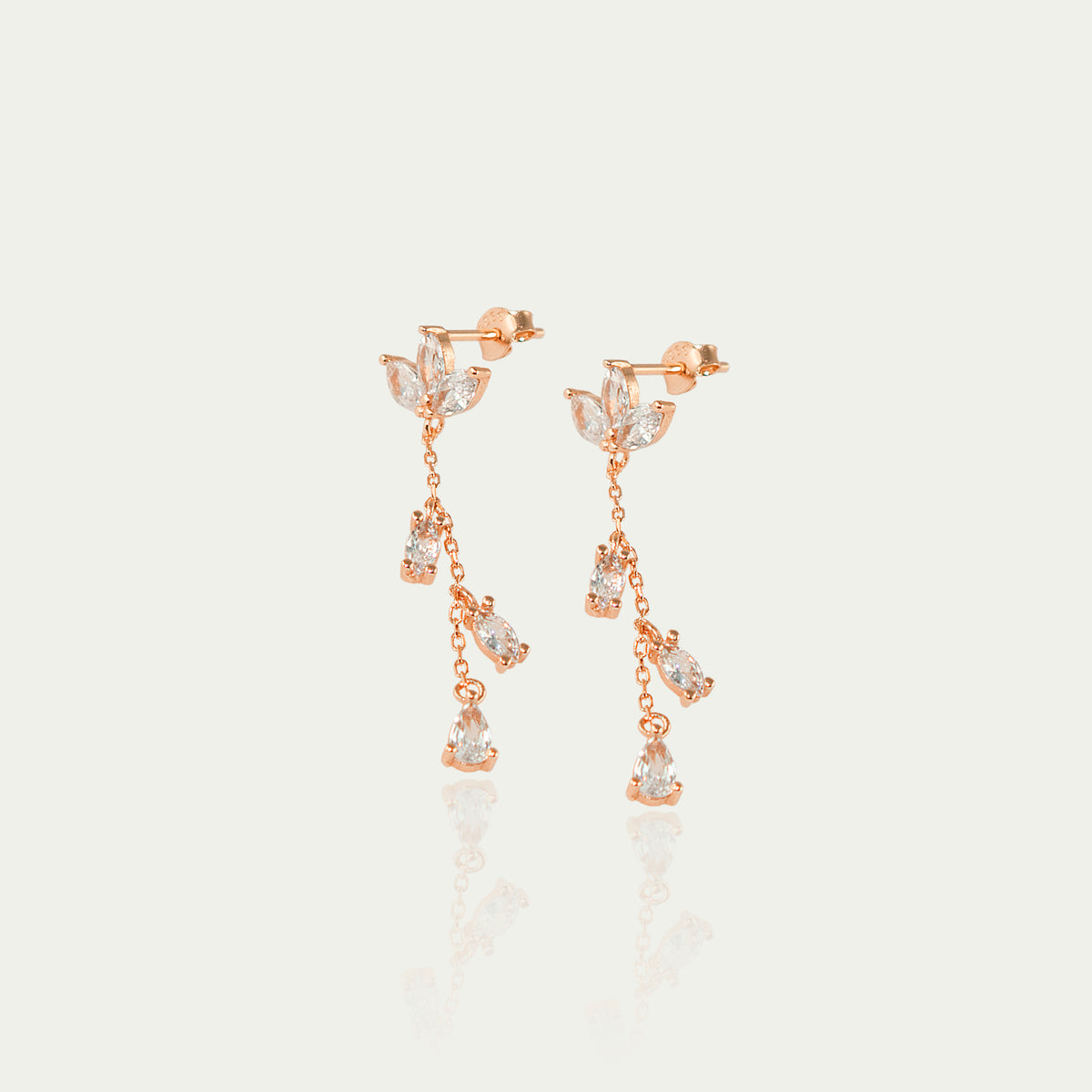 Ohrhänger Shiny Drop – 925 Sterling Silber 18K Roségold vergoldet | Sucre Fine Jewelry