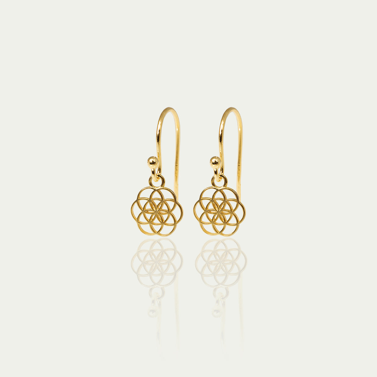 Ohrhänger Lebensblume – 925 Sterling Silber 18K Gelbgold vergoldet | Sucre Fine Jewelry