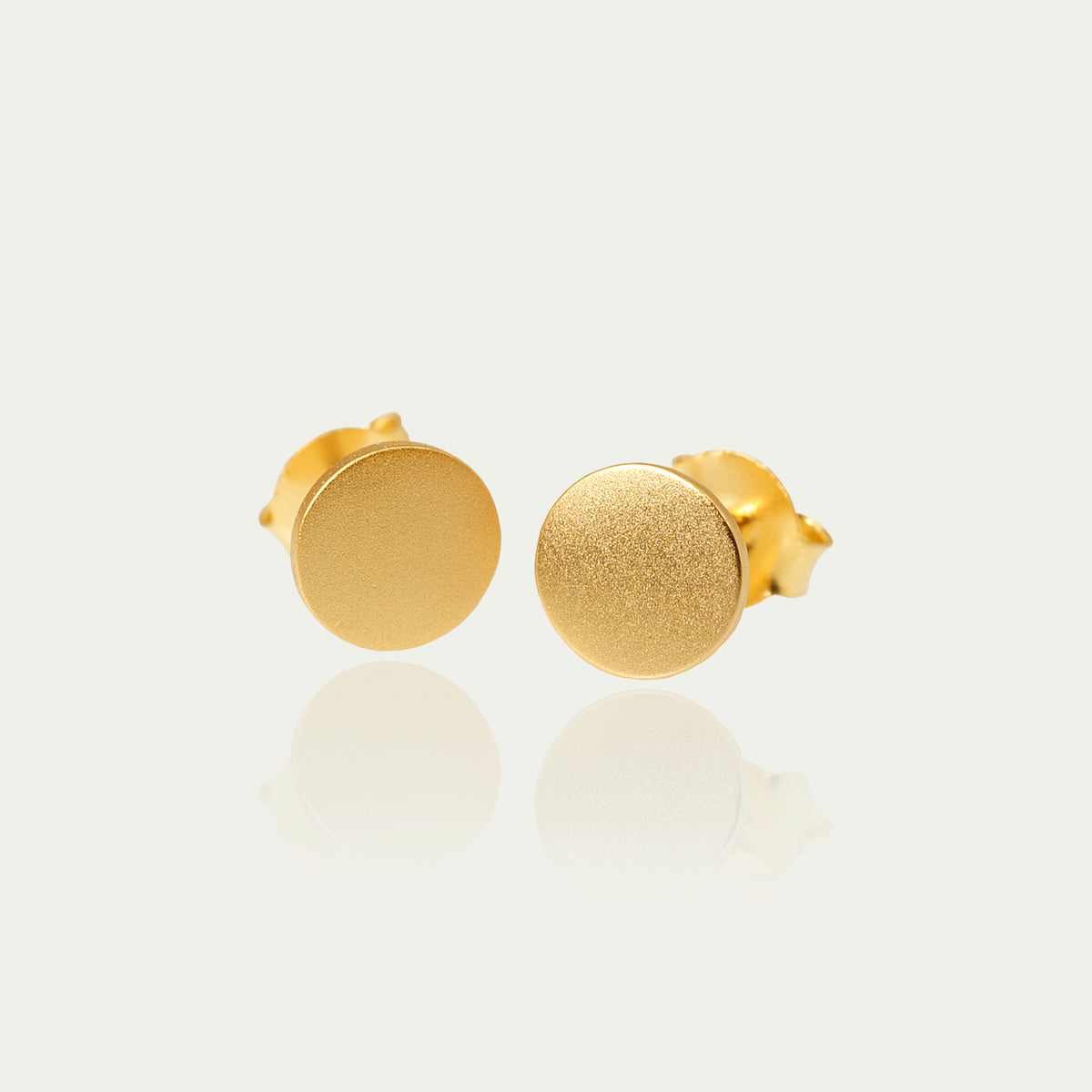 Ohrstecker Frosted Coin – 925 Sterling Silber 18K Gelbgold vergoldet | Sucre Fine Jewelry