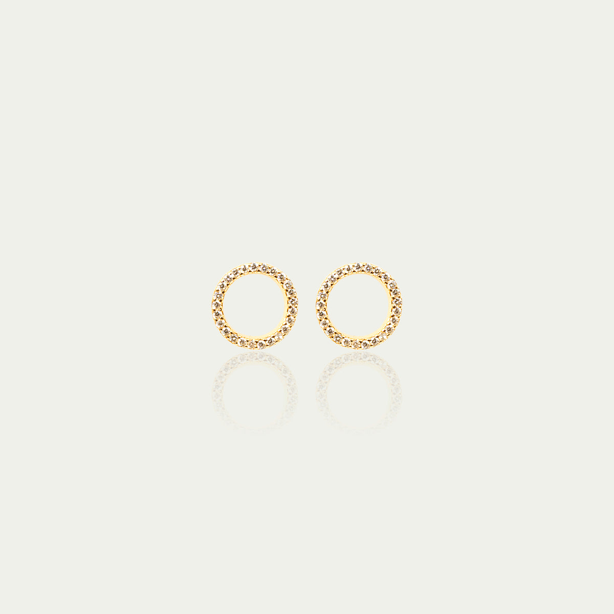 Ohrstecker Circle mit Zirkonia – 925 Sterling Silber 18K Gelbgold vergoldet | Sucre Fine Jewelry