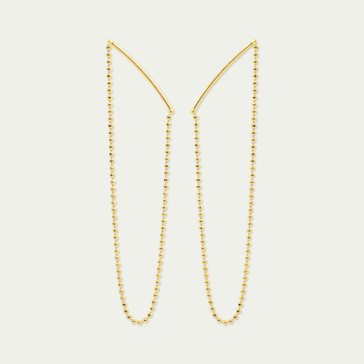 Ohrhänger Bar Chain – 925 Sterling Silber 18K Gelbgold vergoldet | Sucre Fine Jewelry