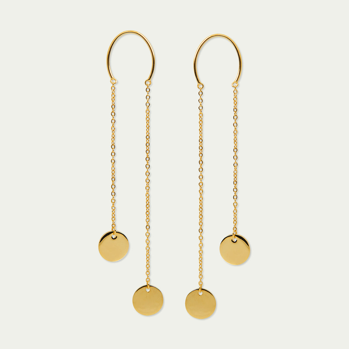 Ohrhänger Curved Wire Coin – 925 Sterling Silber 18K Gelbgold vergoldet | Sucre Fine Jewelry
