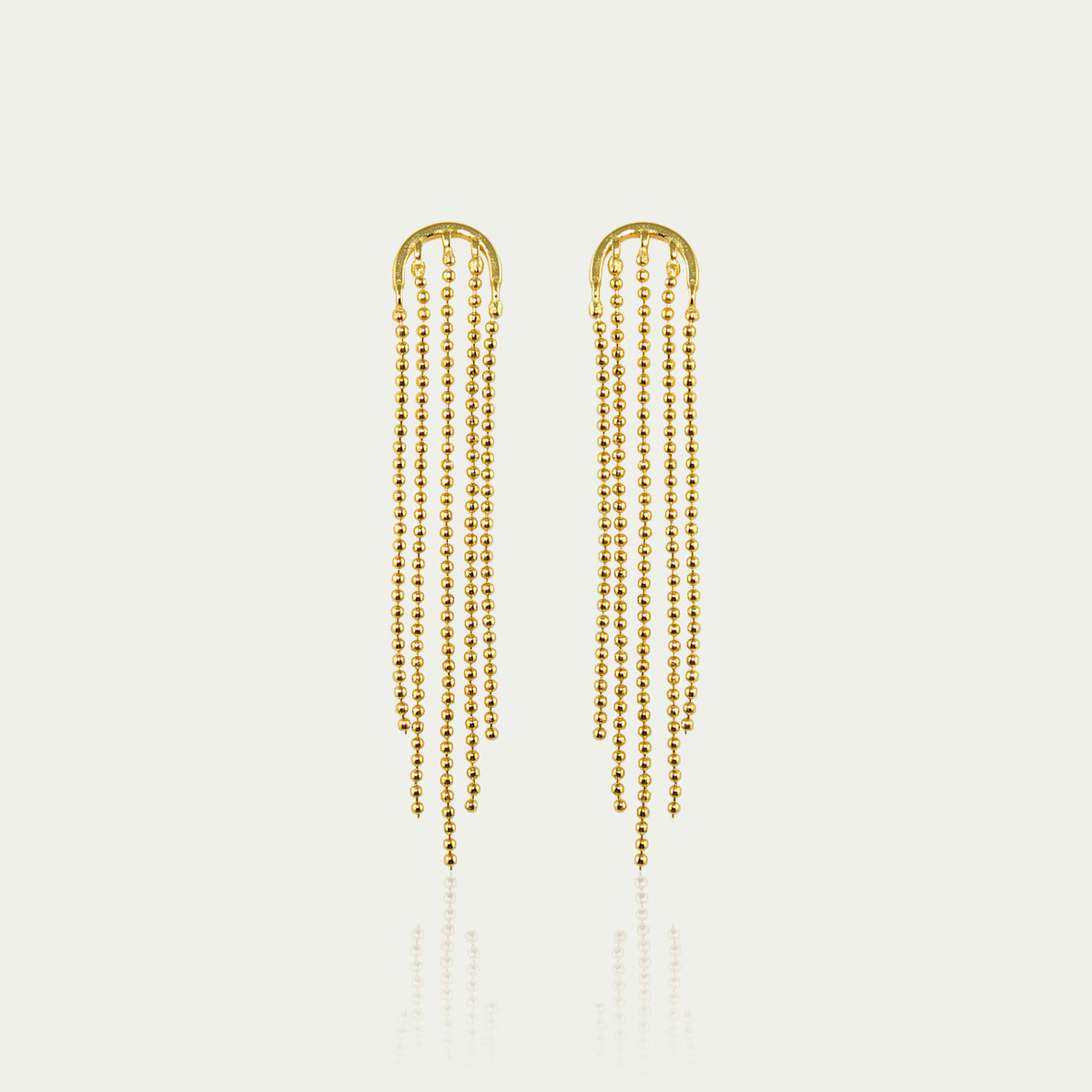 Ohrhänger Balls Chain – 925 Sterling Silber 18K Gelbgold vergoldet | Sucre Fine Jewelry