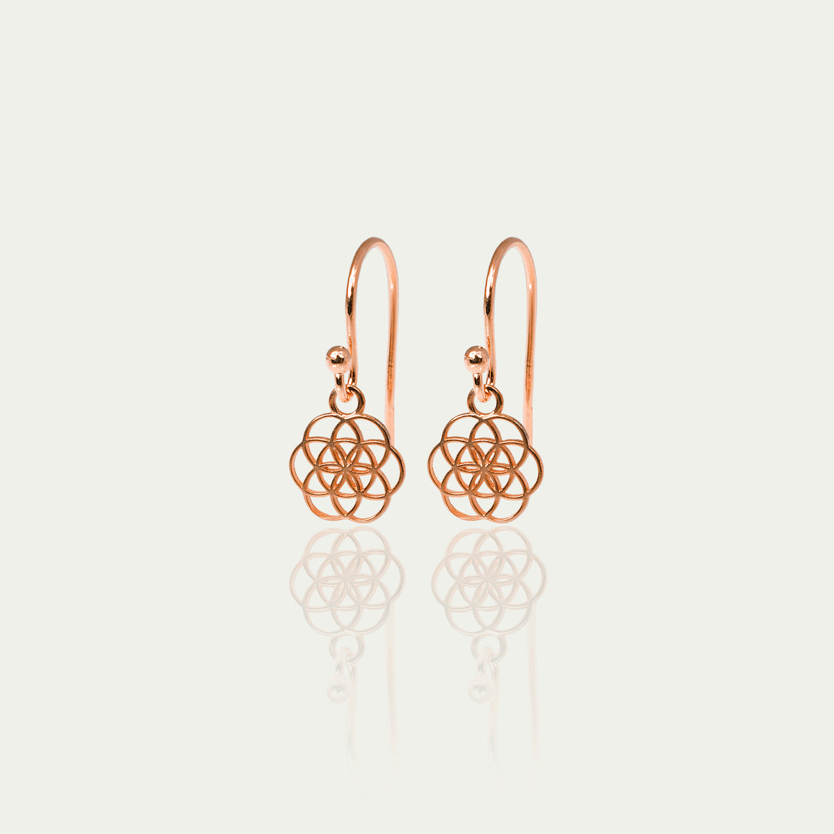 Ohrhänger Lebensblume – 925 Sterling Silber 18K Roségold vergoldet | Sucre Fine Jewelry