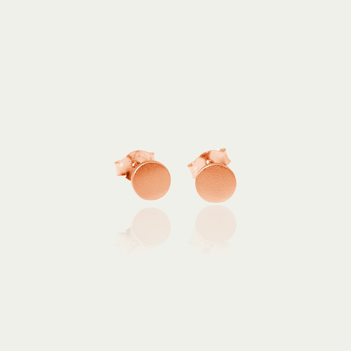 Ohrstecker Mini Frosted Coin – 925 Sterling Silber 18K Roségold vergoldet | Sucre Fine Jewelry