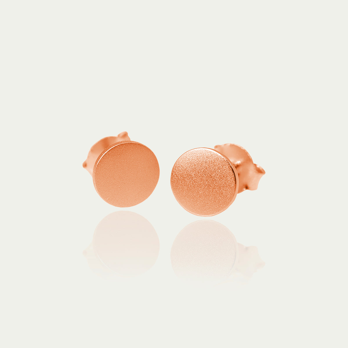Ohrstecker Frosted Coin – 925 Sterling Silber 18K Roségold vergoldet | Sucre Fine Jewelry