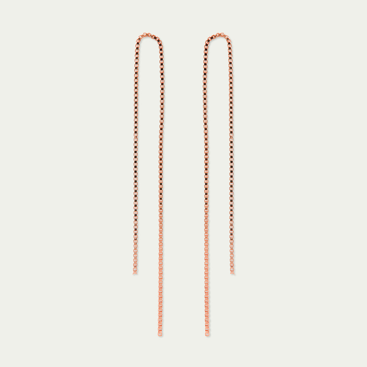 Ohrhänger Boxchain – 925 Sterling Silber 18K Roségold vergoldet | Sucre Fine Jewelry