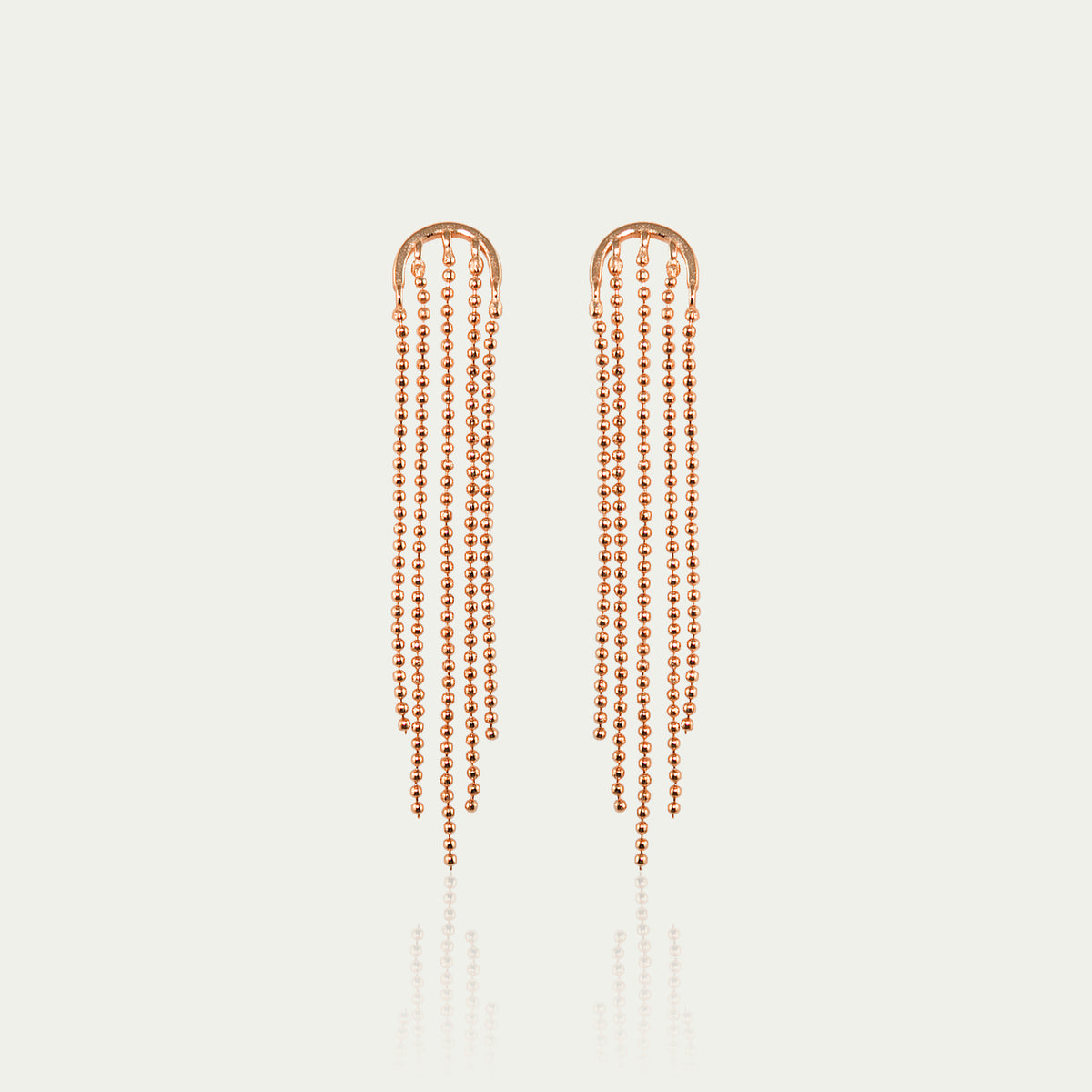 Ohrhänger Balls Chain – 925 Sterling Silber 18K Roségold vergoldet | Sucre Fine Jewelry