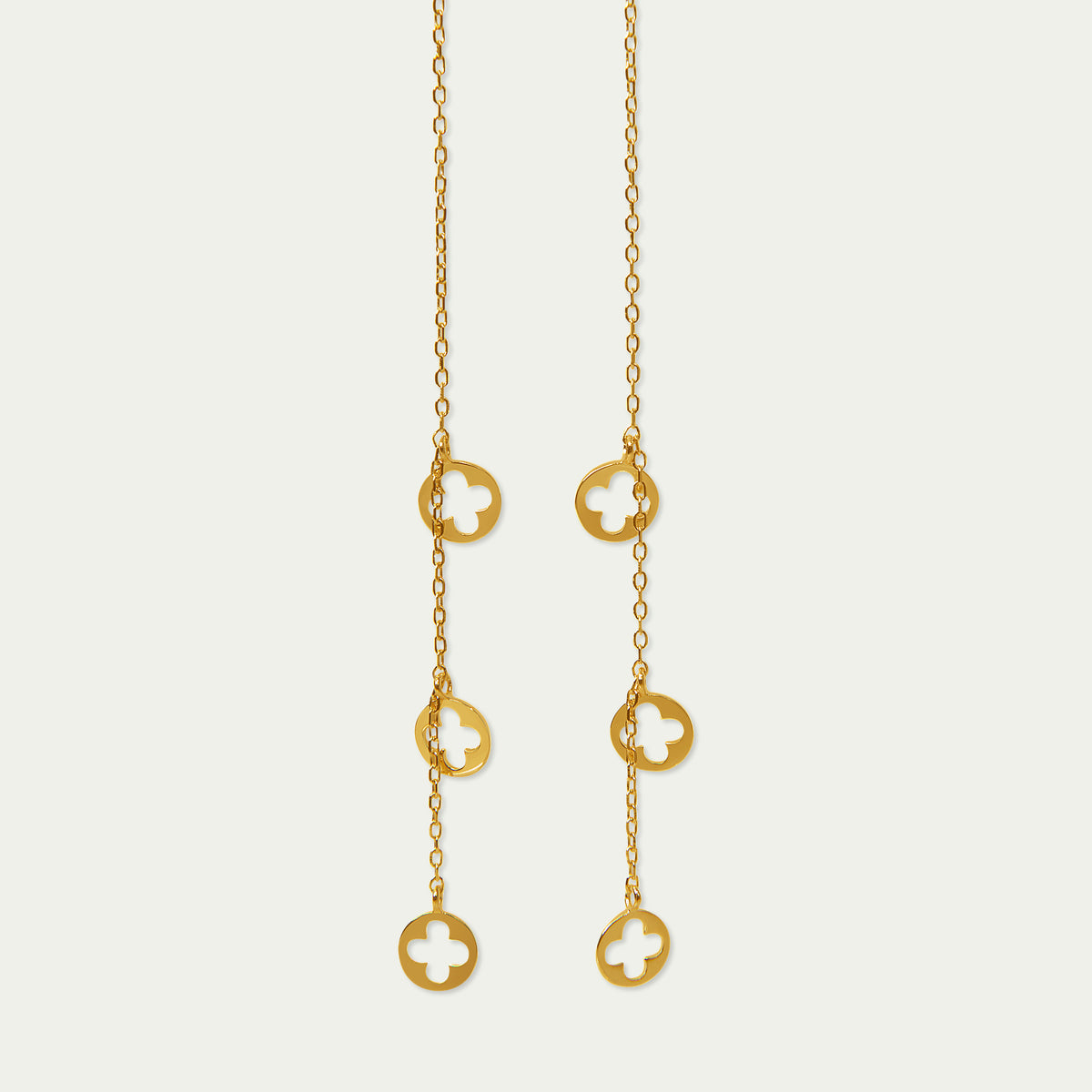 Ohrhänger Disc Clover – 925 Sterling Silber 18K Gelbgold vergoldet | Sucre Fine Jewelry