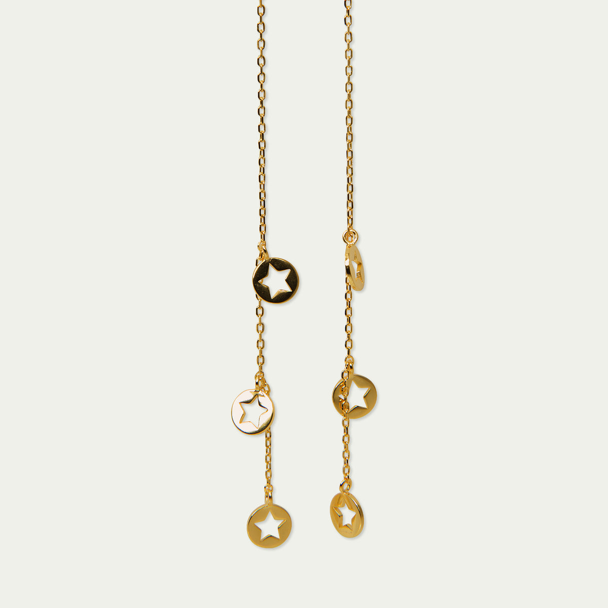 Ohrhänger Disc Star – 925 Sterling Silber 18K Gelbgold vergoldet | Sucre Fine Jewelry