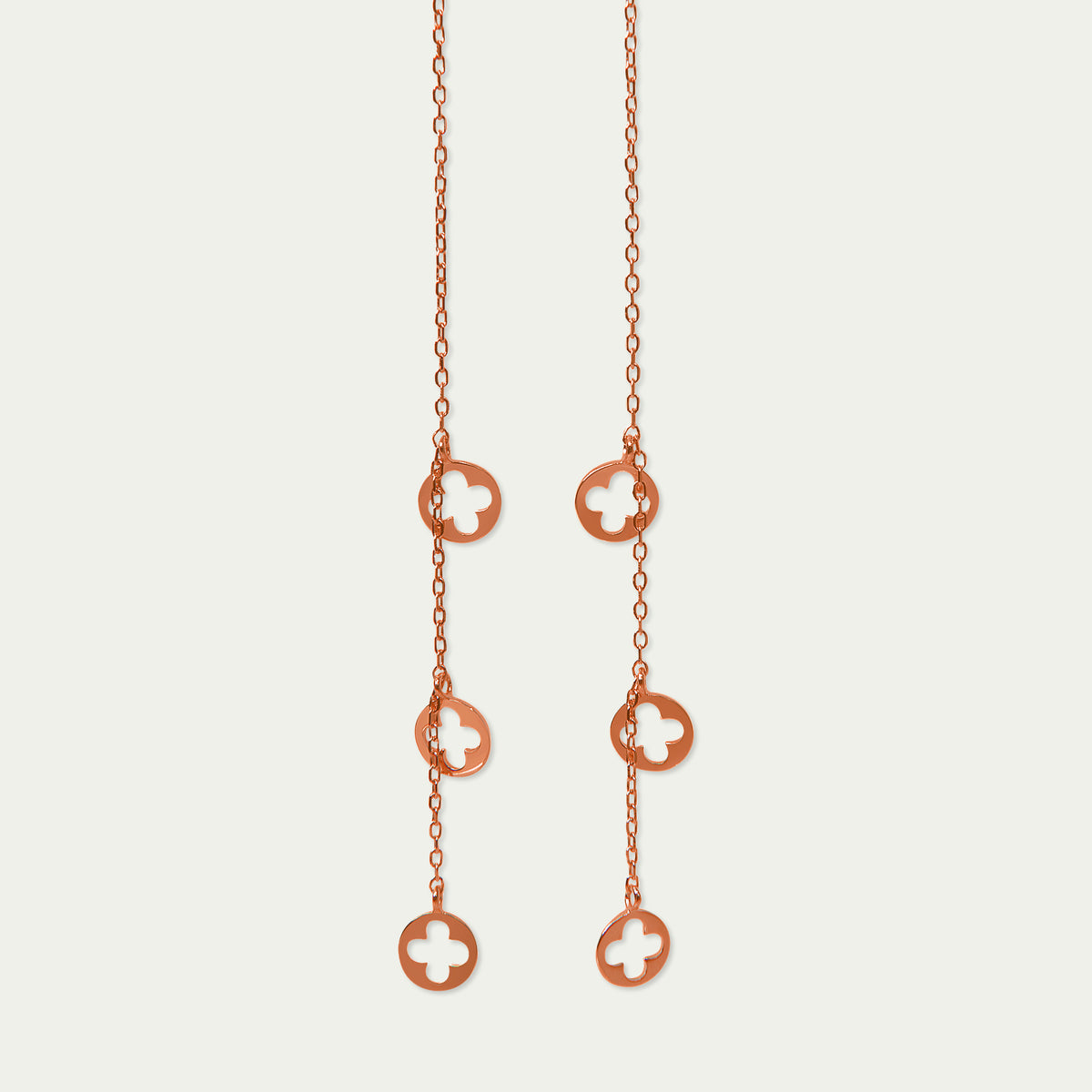 Ohrhänger Disc Clover – 925 Sterling Silber 18K Roségold vergoldet | Sucre Fine Jewelry
