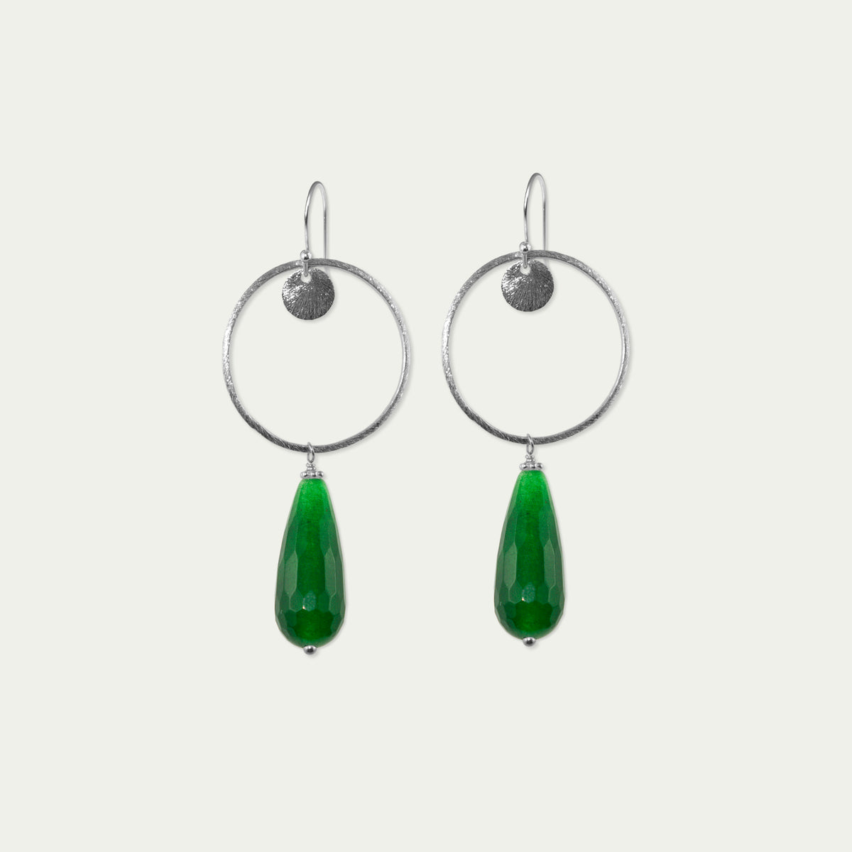 Ohrhänger Circle mit Edelsteintropfen – 925 Sterling Silber | Sucre Fine Jewelry
