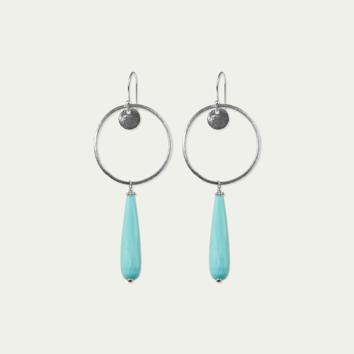 Ohrhänger Circle mit Edelsteintropfen – 925 Sterling Silber | Sucre Fine Jewelry