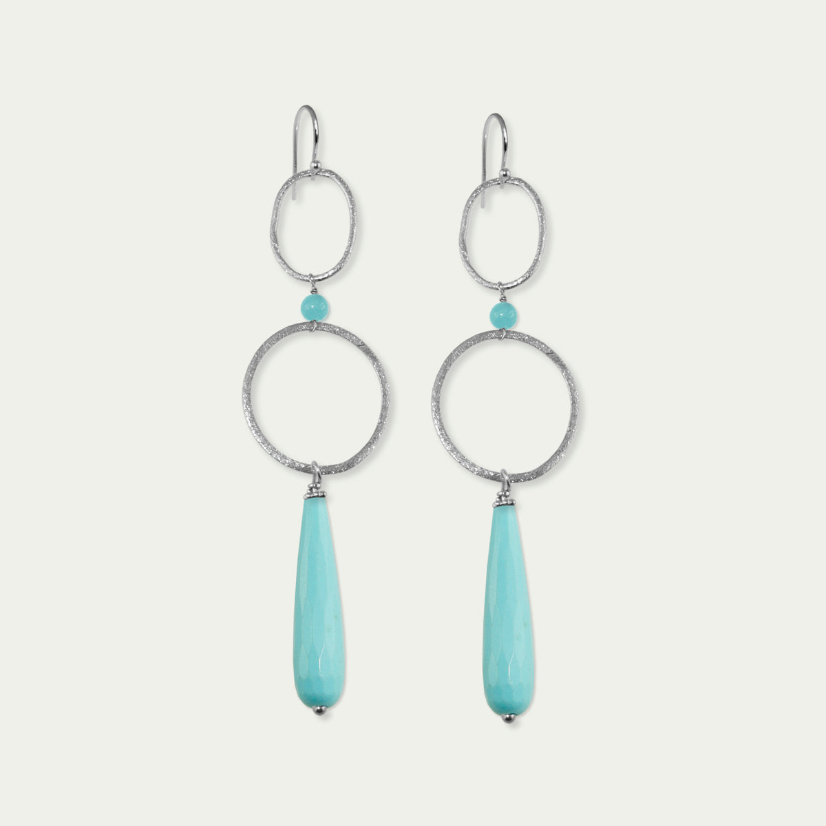 Ohrhänger Circles mit Edelsteintropfen – 925 Sterling Silber | Sucre Fine Jewelry