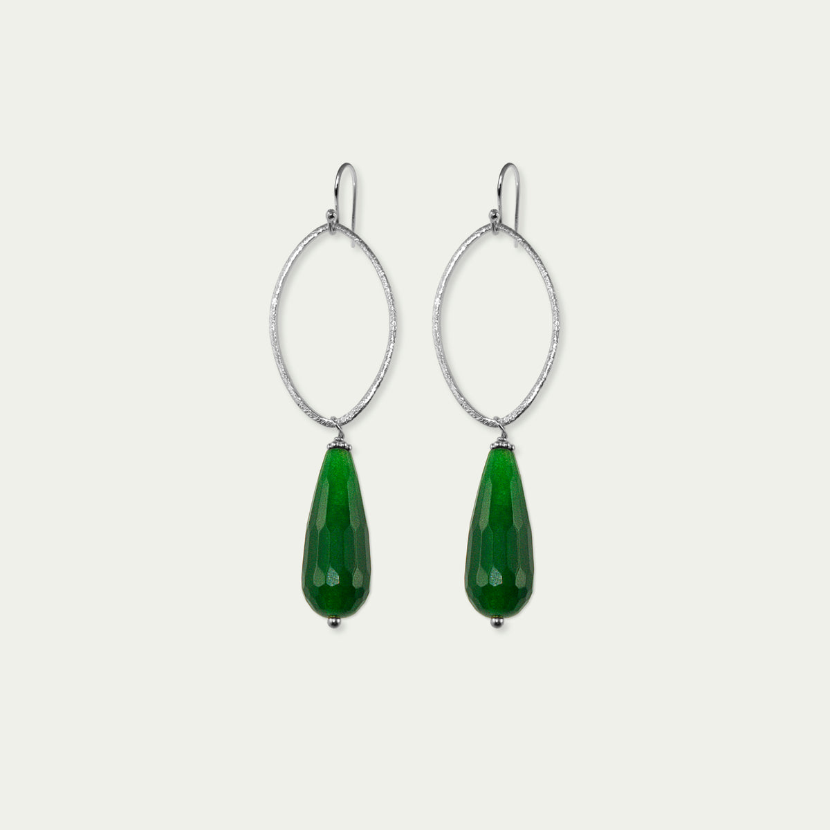 Ohrhänger Blatt mit Edelsteintropfen – 925 Sterling Silber | Sucre Fine Jewelry