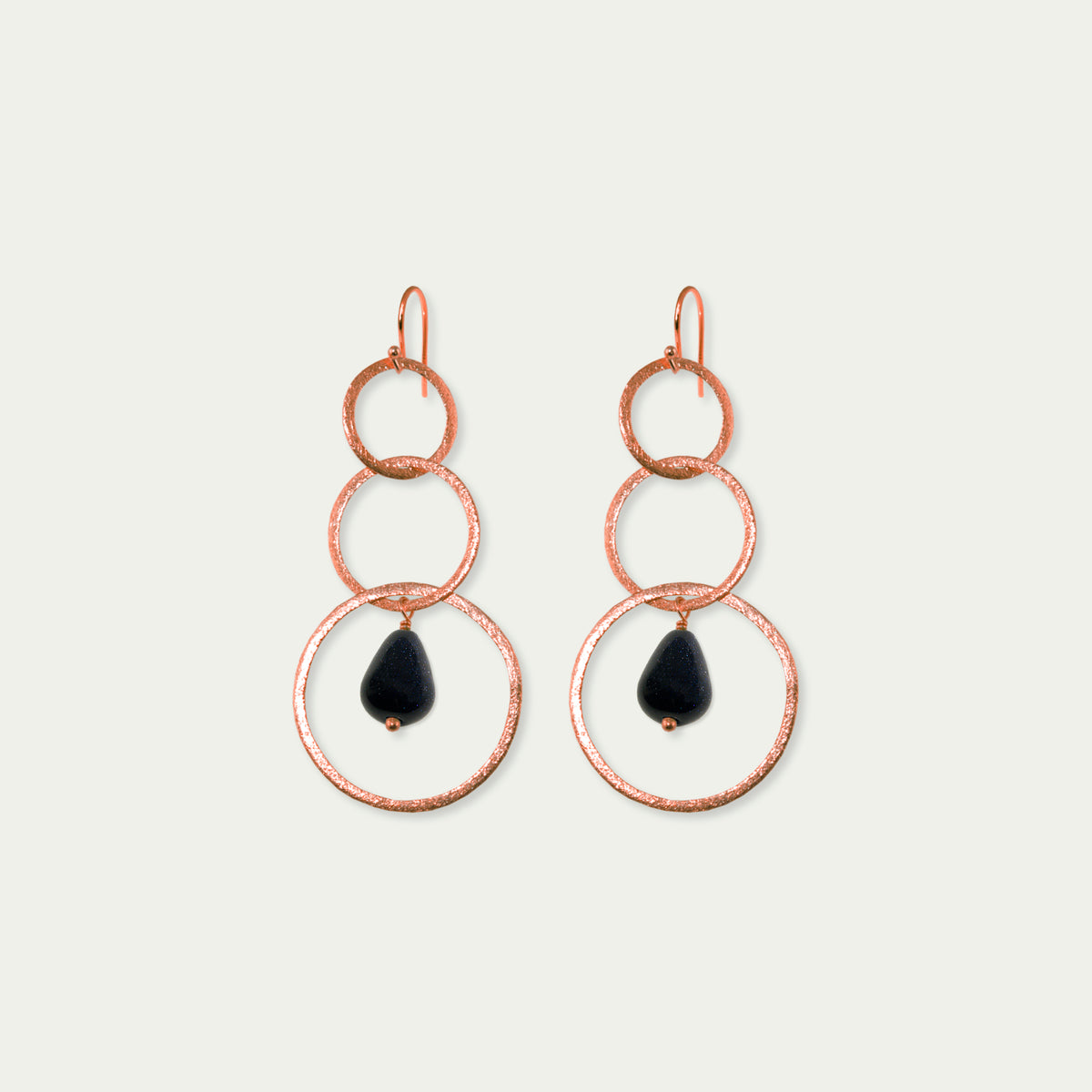Ohrhänger Circles mit kleinem Edelstein – 925 Sterling Silber 18K Roségold vergoldet | Sucre Fine Jewelry