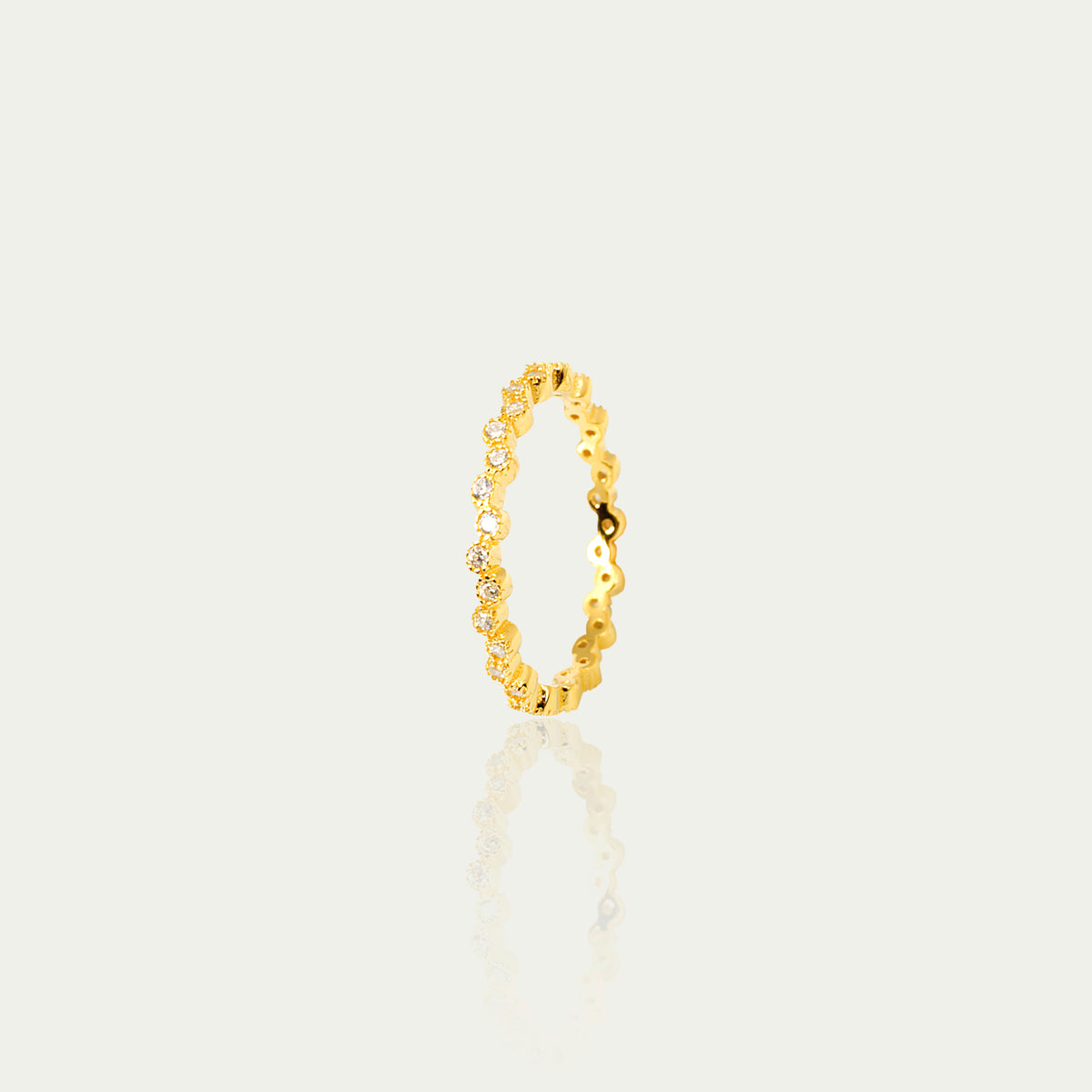 Ring Sparkling – 925 Sterling Silber 18K Gelbgold vergoldet | Sucre Fine Jewelry