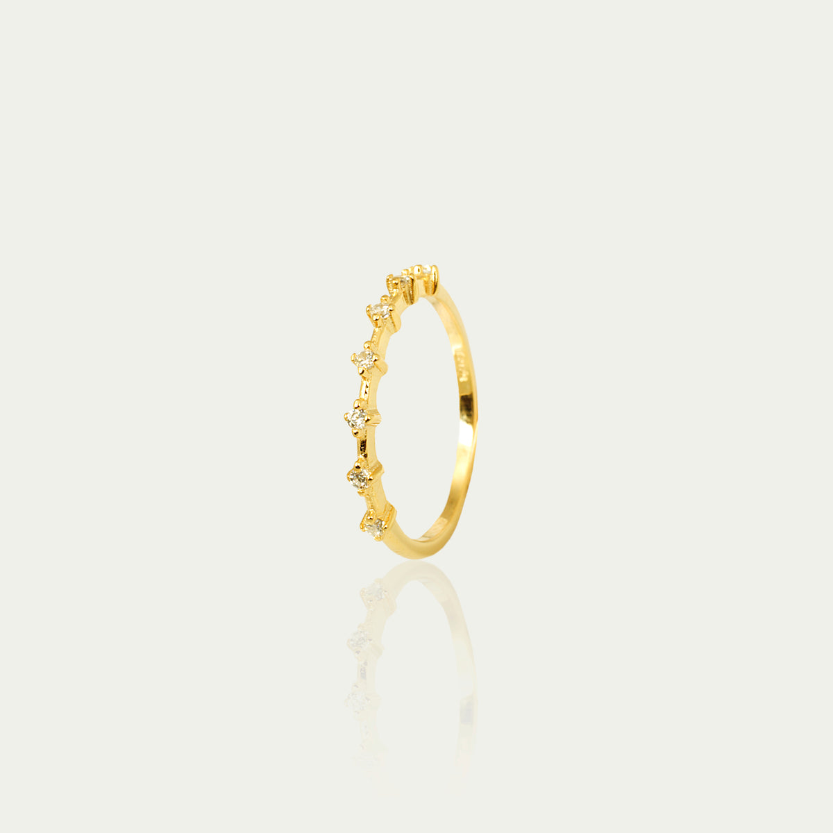Ring 7 Mini Zirkonia – 925 Sterling Silber 18K Gelbgold vergoldet | Sucre Fine Jewelry