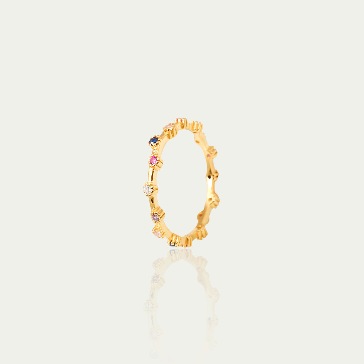 Ring Shiny Rainbow – 925 Sterling Silber 18K Gelbgold vergoldet | Sucre Fine Jewelry