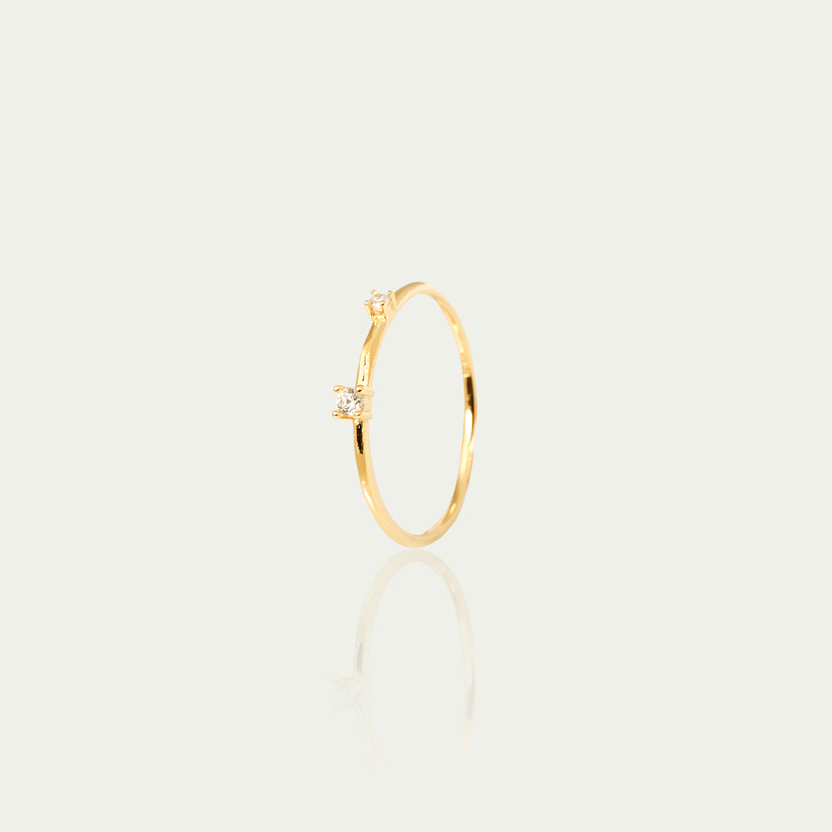 Ring Pure mit Zirkonia – 925 Sterling Silber 18K Gelbgold vergoldet | Sucre Fine Jewelry