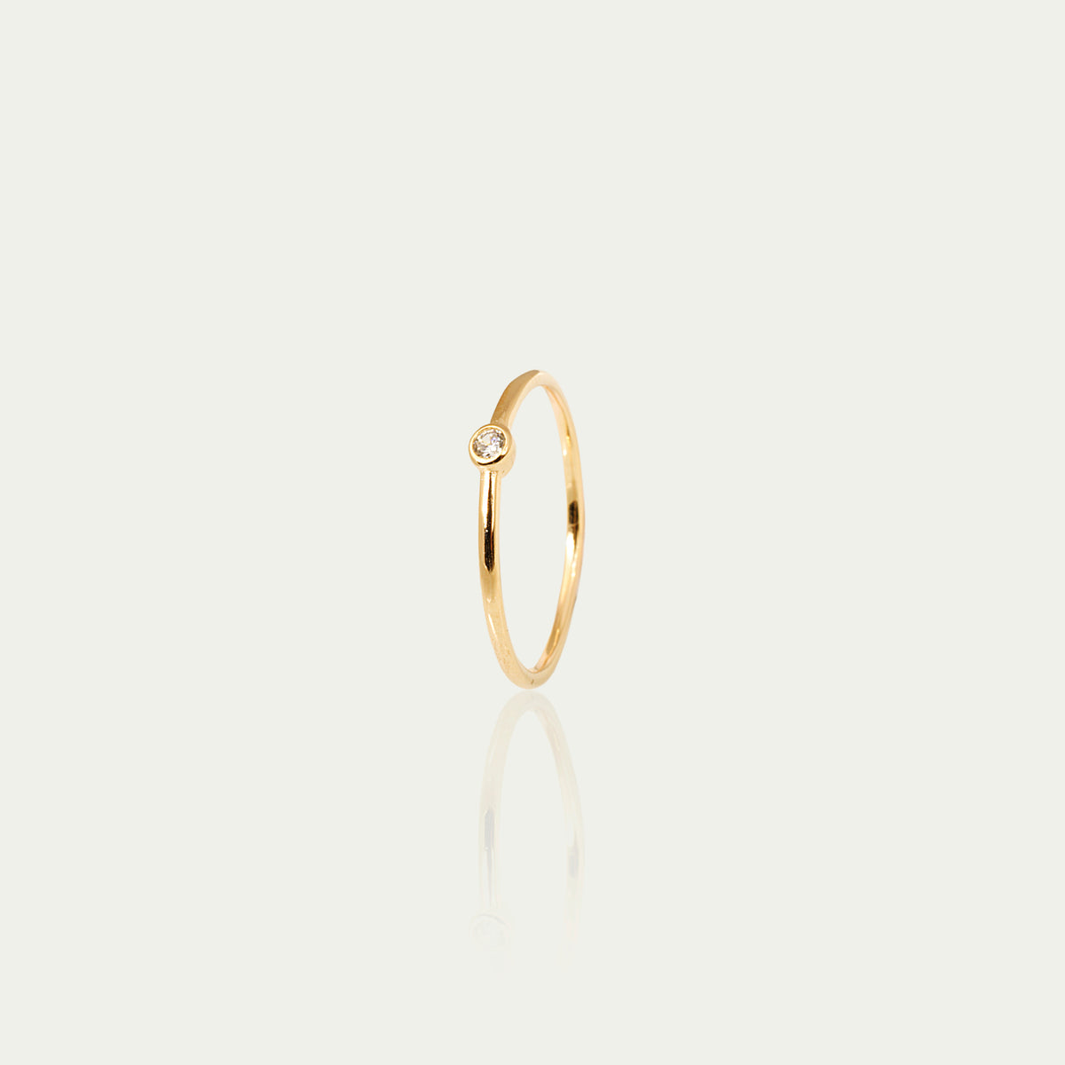 Ring Basic mit Zirkonia Steinchen – 925 Sterling Silber 18K Gelbgold vergoldet | Sucre Fine Jewelry