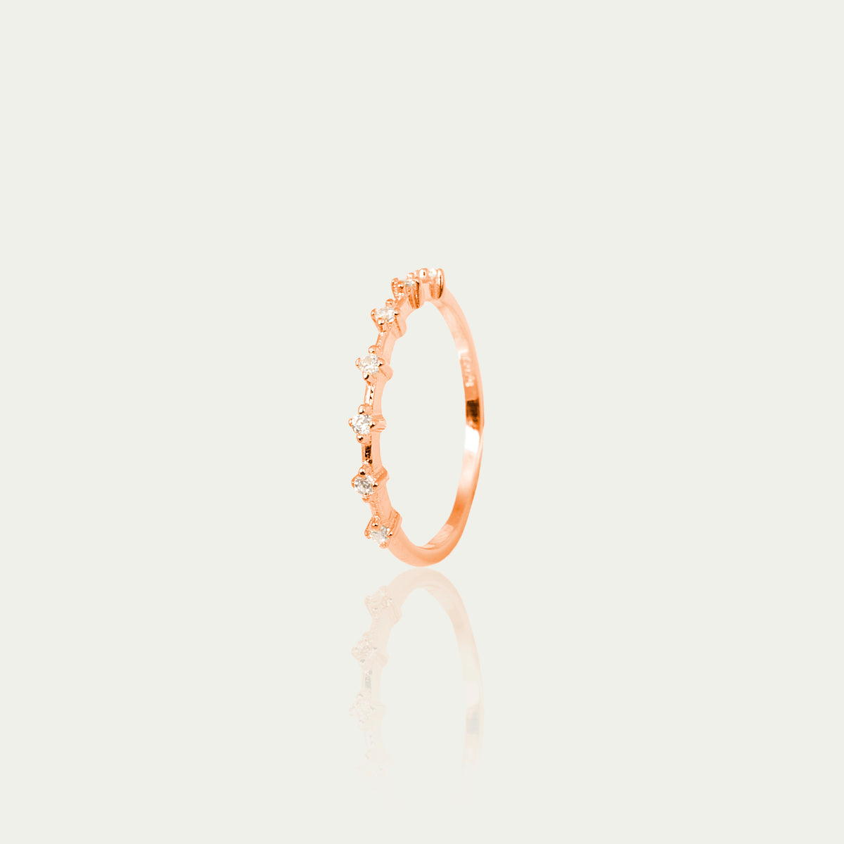 Ring 7 Mini Zirkonia – 925 Sterling Silber 18K Roségold vergoldet | Sucre Fine Jewelry