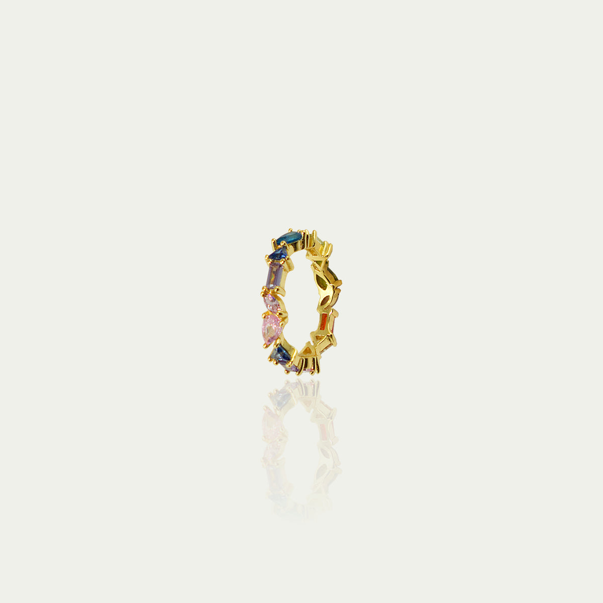 Ring Rainbow blau-lila – 925 Sterling Silber 18K Gelbgold vergoldet | Sucre Fine Jewelry