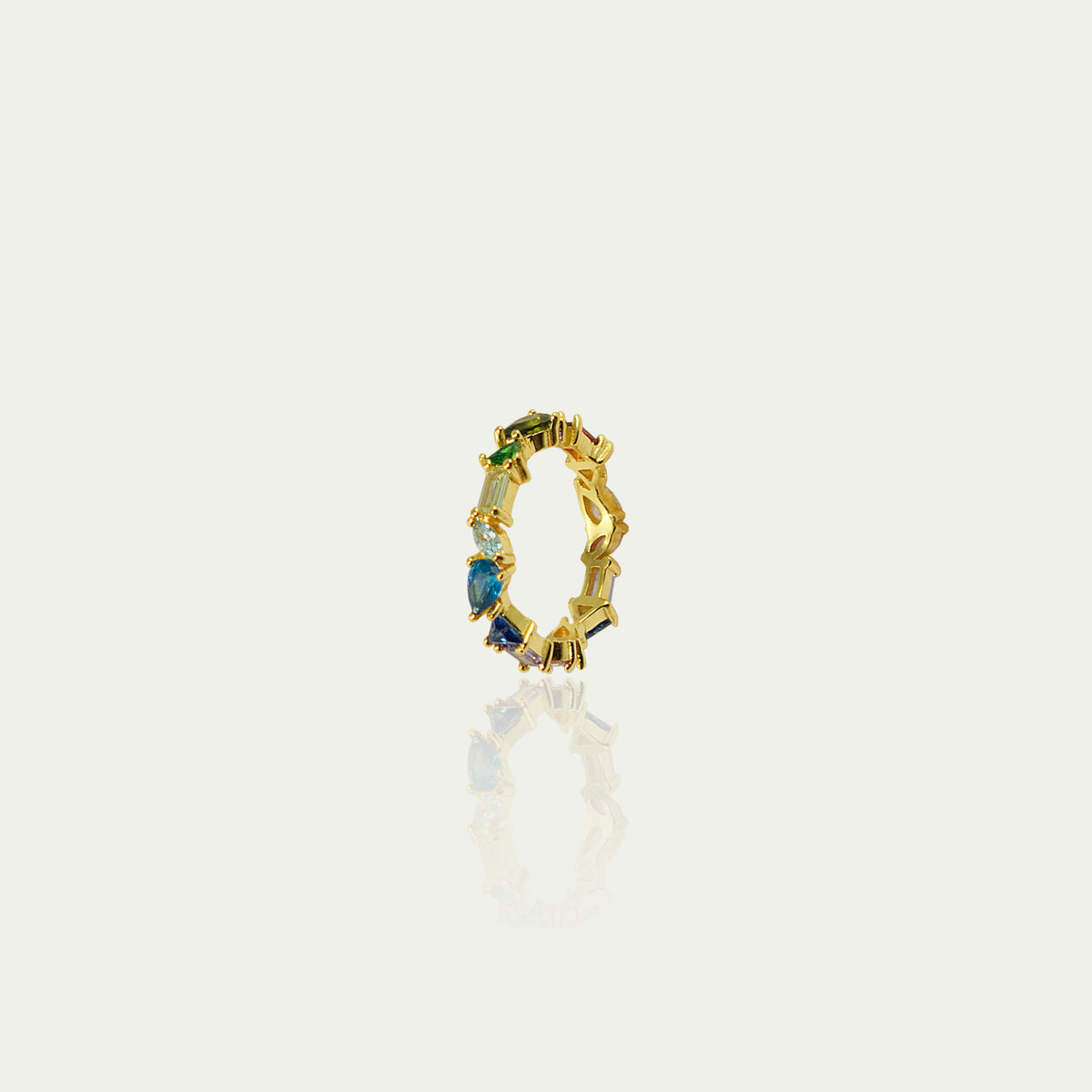 Ring Rainbow blau-lila – 925 Sterling Silber 18K Gelbgold vergoldet | Sucre Fine Jewelry