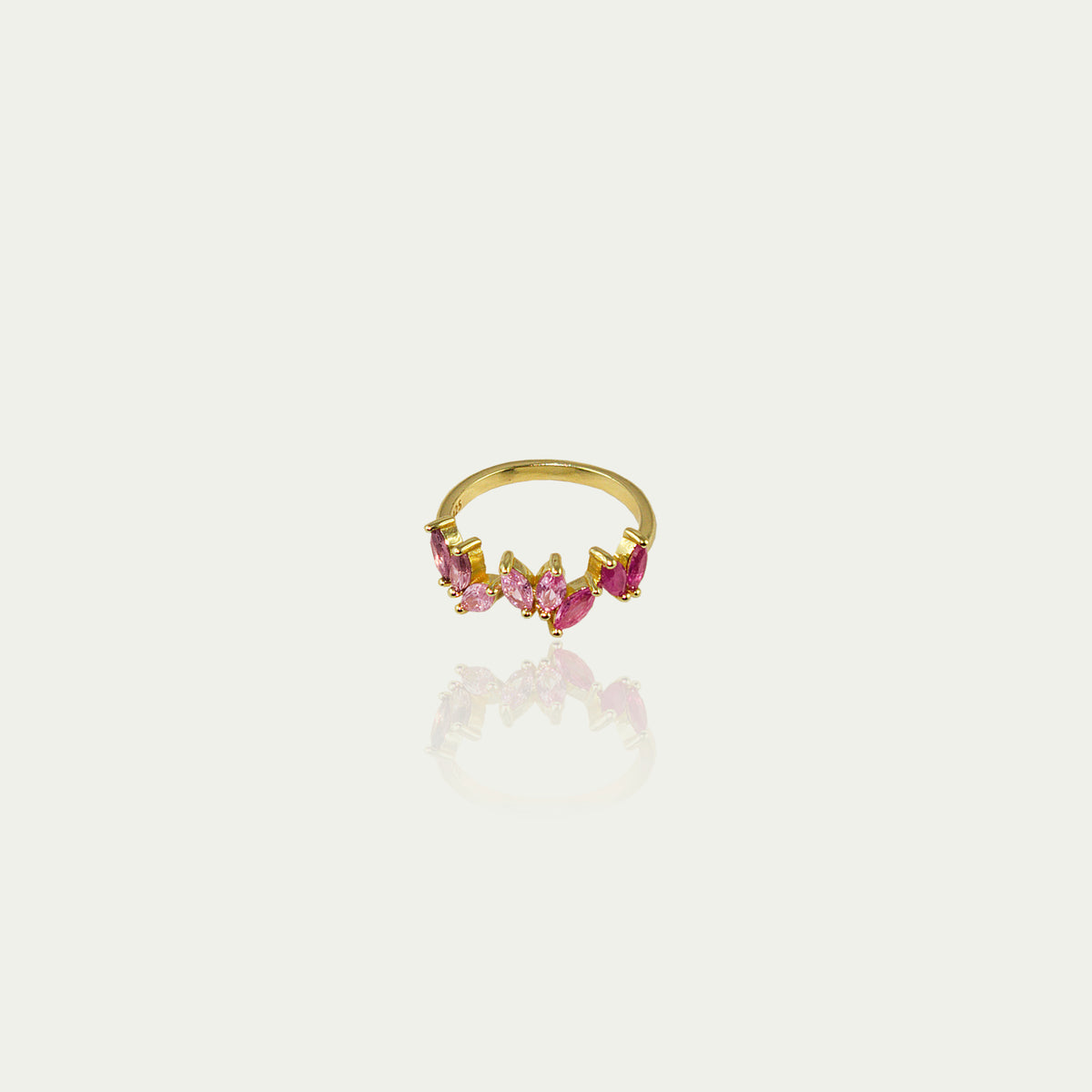 Ring Colorfull Flower Rosatöne – 925 Sterling Silber 18K Gelbgold vergoldet | Sucre Fine Jewelry
