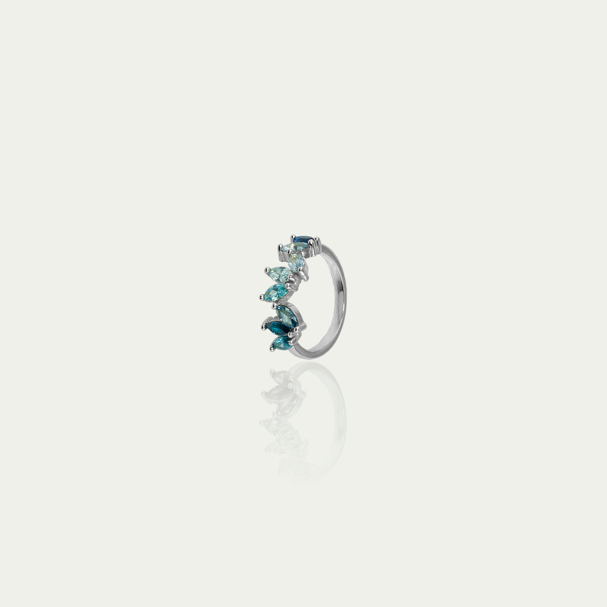 Ring Colorfull Flower Blautöne – 925 Sterling Silber | Sucre Fine Jewelry