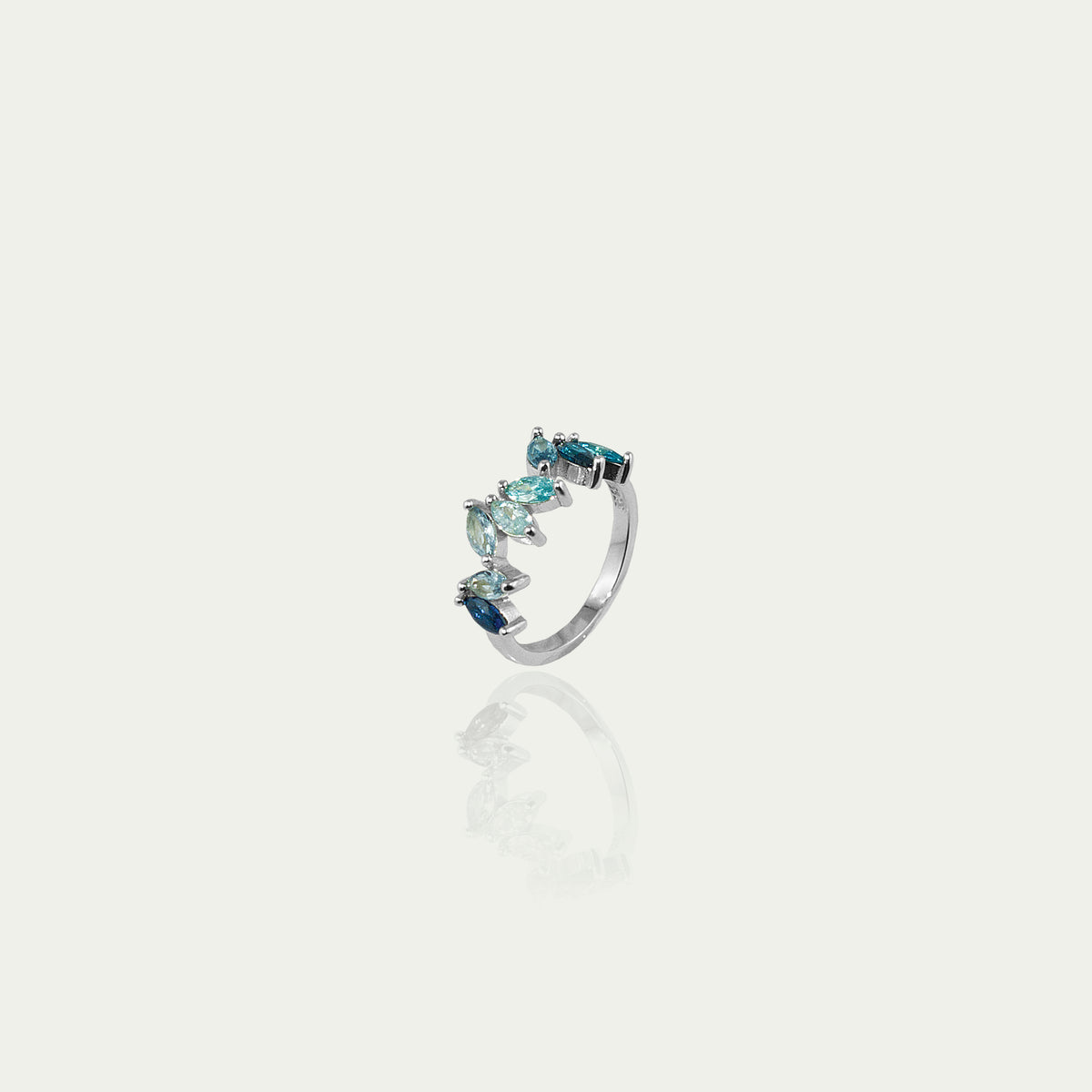 Ring Colorfull Flower Blautöne – 925 Sterling Silber | Sucre Fine Jewelry