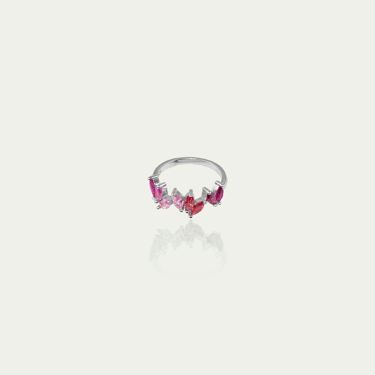 Ring Colorfull Flower Rottöne – 925 Sterling Silber | Sucre Fine Jewelry