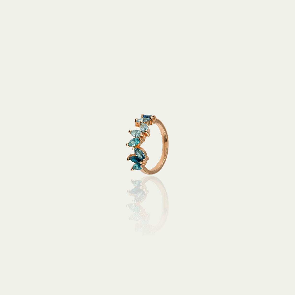Ring Colorfull Flower Blautöne – 925 Sterling Silber 18K Roségold vergoldet | Sucre Fine Jewelry