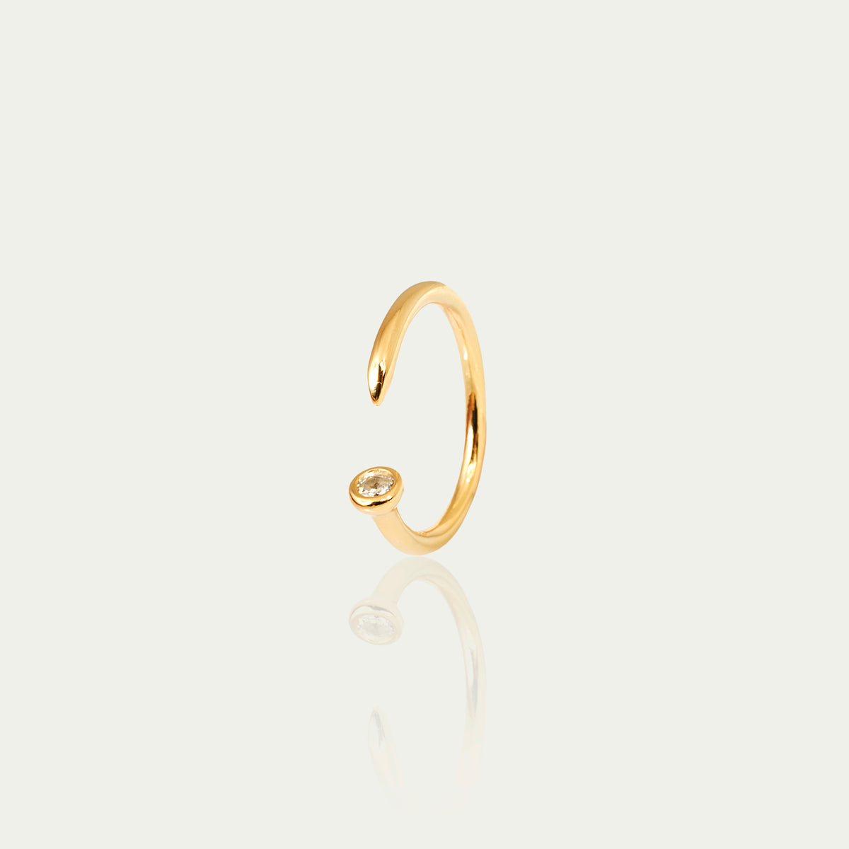 Ring Open Nail mit Zirkonia – 925 Sterling Silber 18K Gelbgold vergoldet | Sucre Fine Jewelry