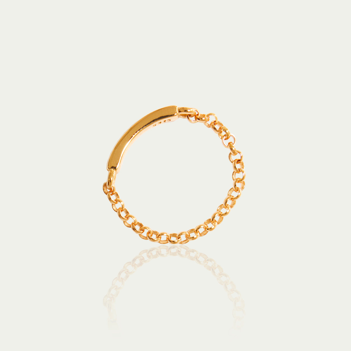 Ring Chain/Bar – 925 Sterling Silber 18K Gelbgold vergoldet | Sucre Fine Jewelry