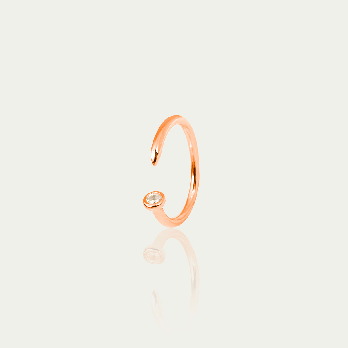 Ring Open Nail mit Zirkonia – 925 Sterling Silber 18K Roségold vergoldet | Sucre Fine Jewelry