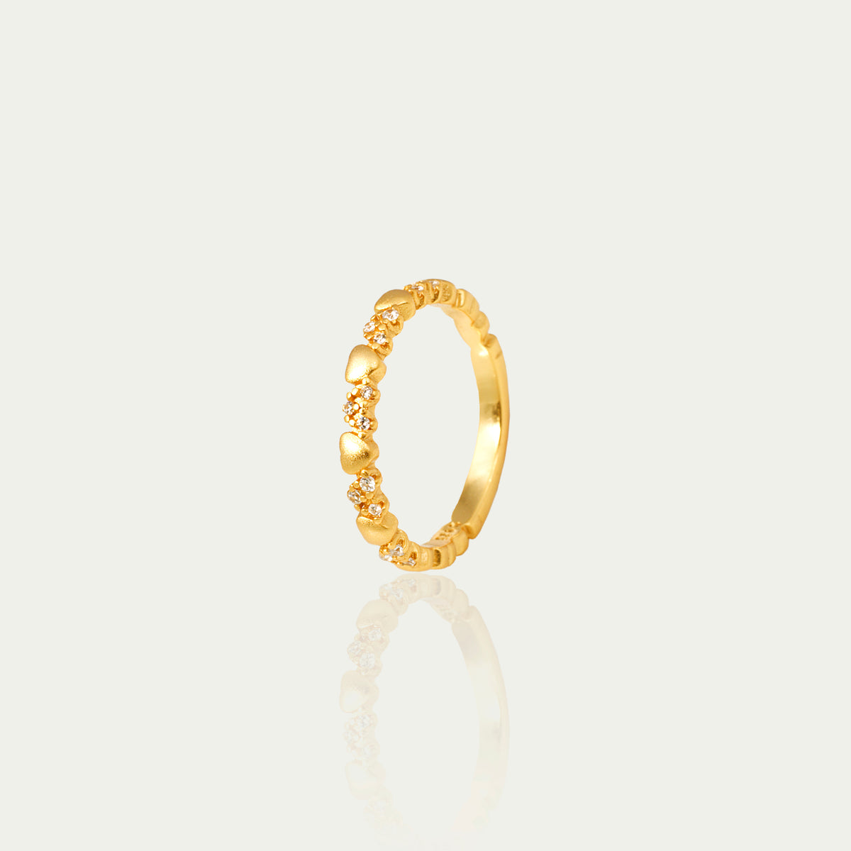 Ring Endless Shiny Heart – 925 Sterling Silber 18K Gelbgold vergoldet | Sucre Fine Jewelry