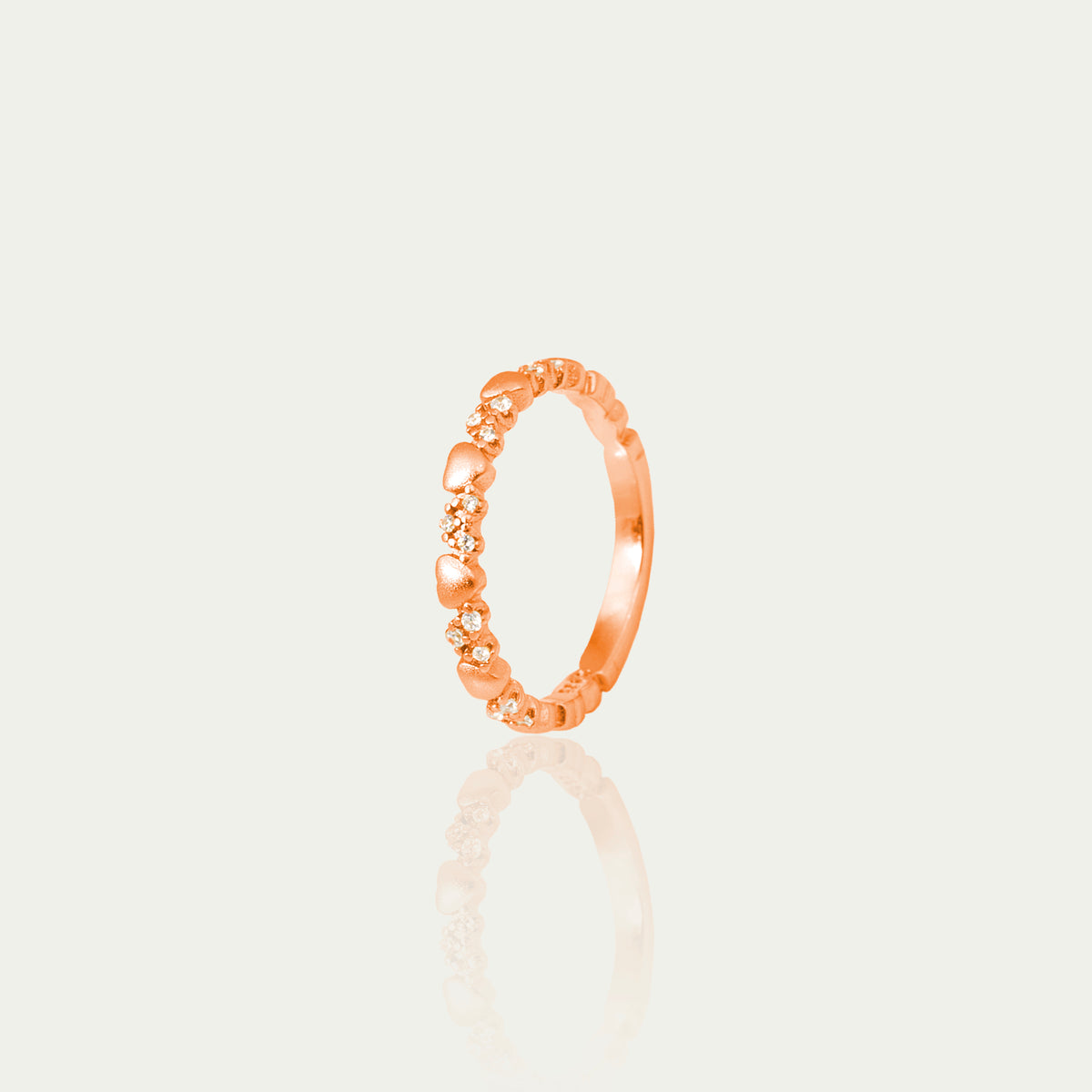 Ring Endless Shiny Heart – 925 Sterling Silber 18K Roségold vergoldet | Sucre Fine Jewelry