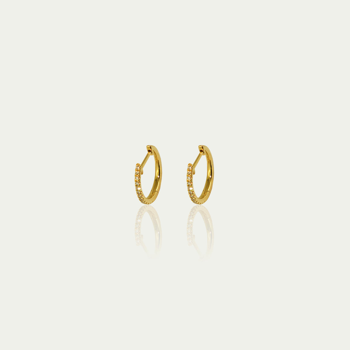 Creole Rund S mit Diamanten – 18K Gelbgold | Sucre Fine Jewelry