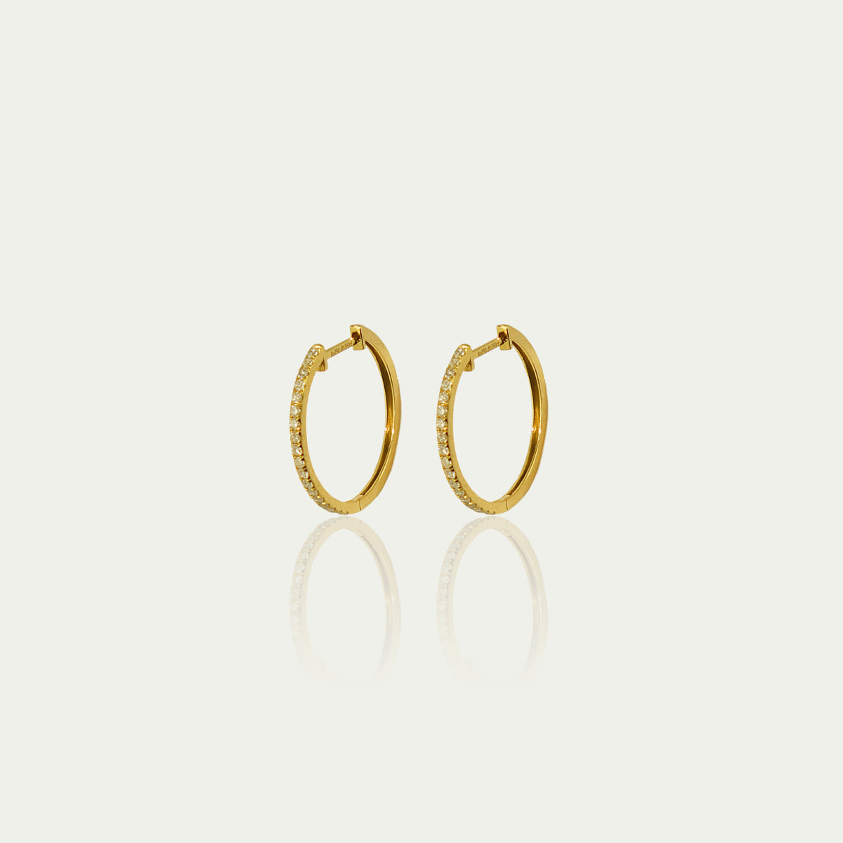 Creole Rund mit Diamanten 18mm – 18K Gelbgold | Sucre Fine Jewelry