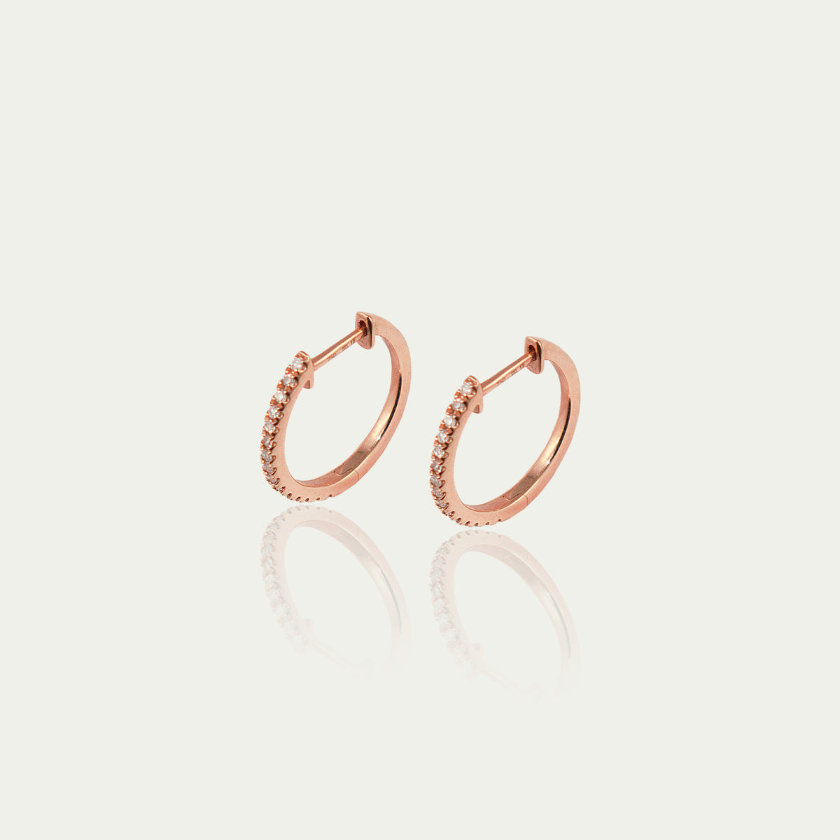 Creole Rund mit Diamanten – 18K Roségold | Sucre Fine Jewelry