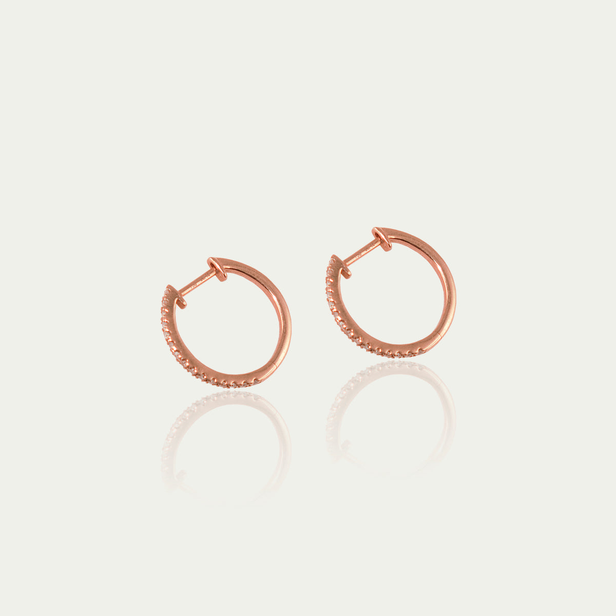 Creole Rund mit Diamanten – 18K Roségold | Sucre Fine Jewelry