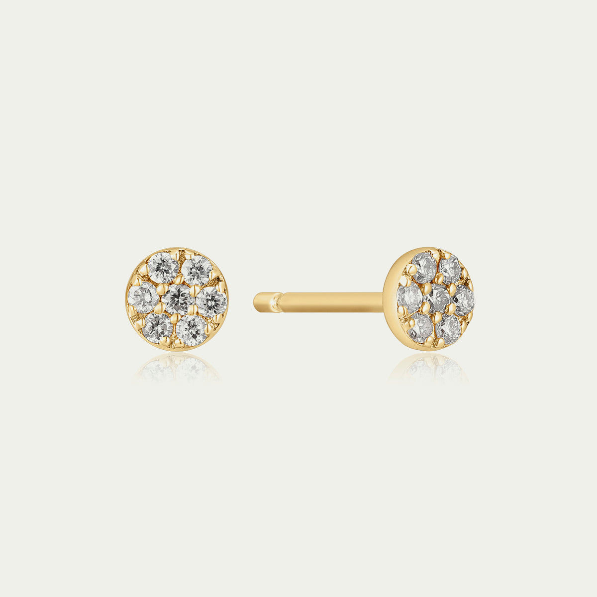 Ohrstecker Mini Pavé mit Diamanten – 14K Gelbgold | Sucre Fine Jewelry