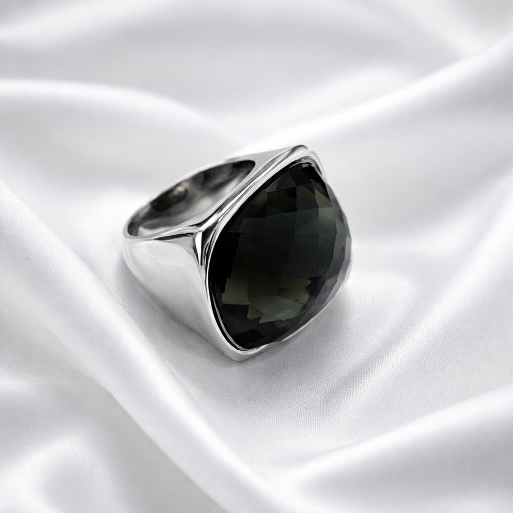 Statement-Ring BIG Stone – Edelstahl silber | Sucre Fine Jewelry