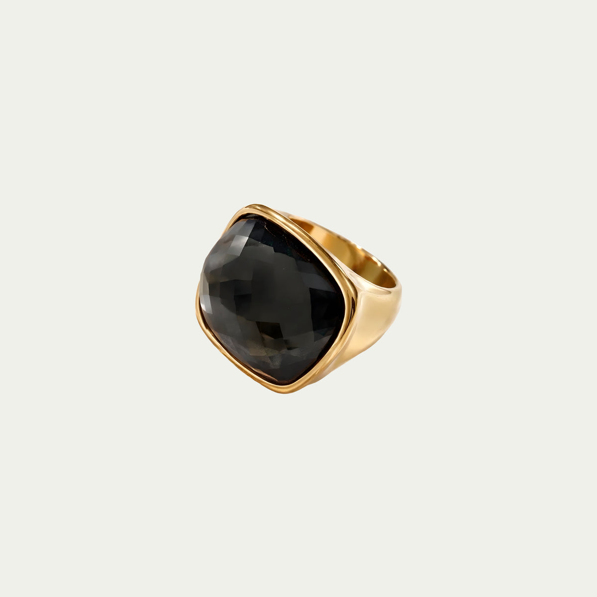 Statement-Ring BIG Stone – Edelstahl vergoldet | Sucre Fine Jewelry
