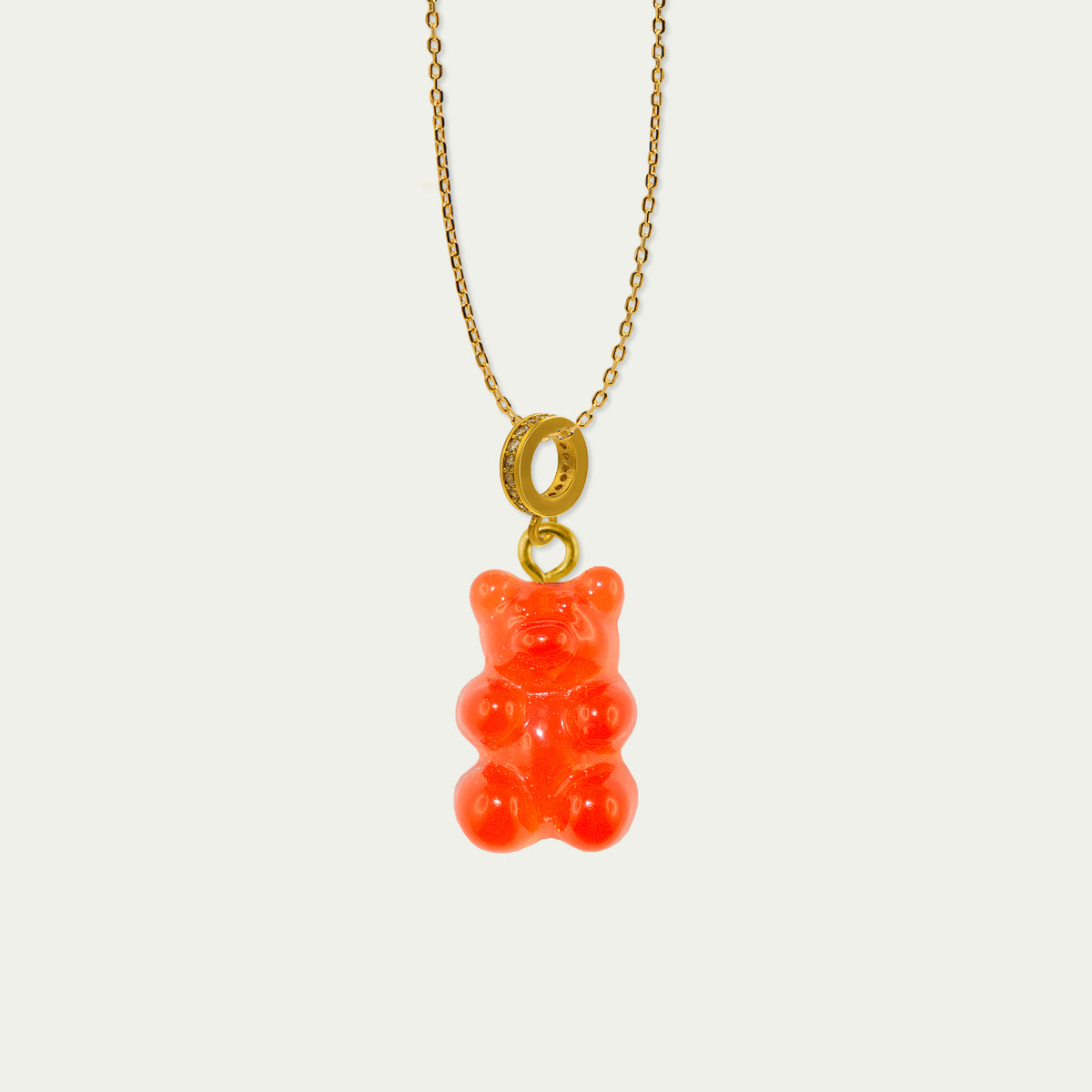 Halskette Happy Bear Rot – vergoldet wasserfest | Sucre Fine Jewelry