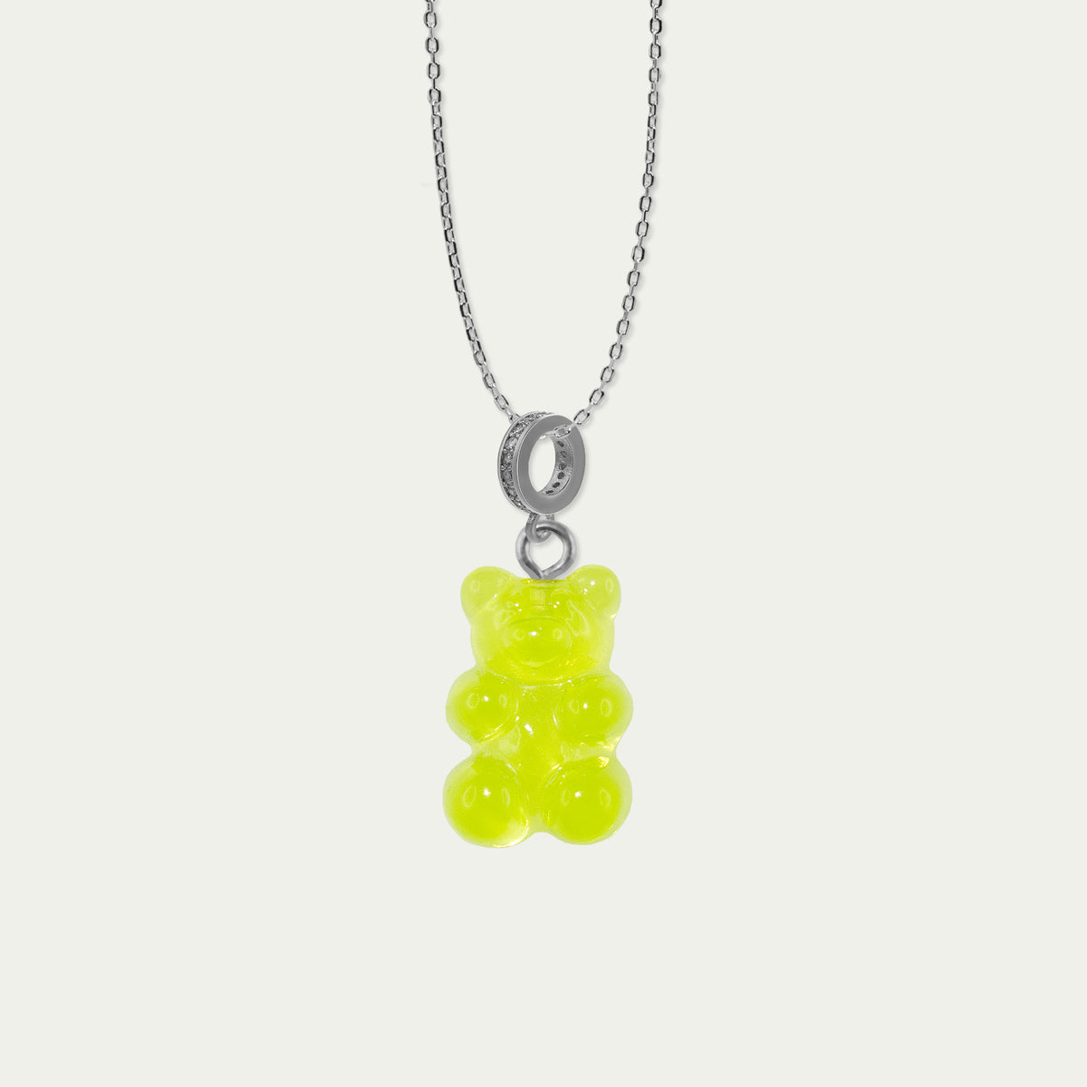 Halskette Happy Bear Hellgrün – Edelstahl wasserfest | Sucre Fine Jewelry